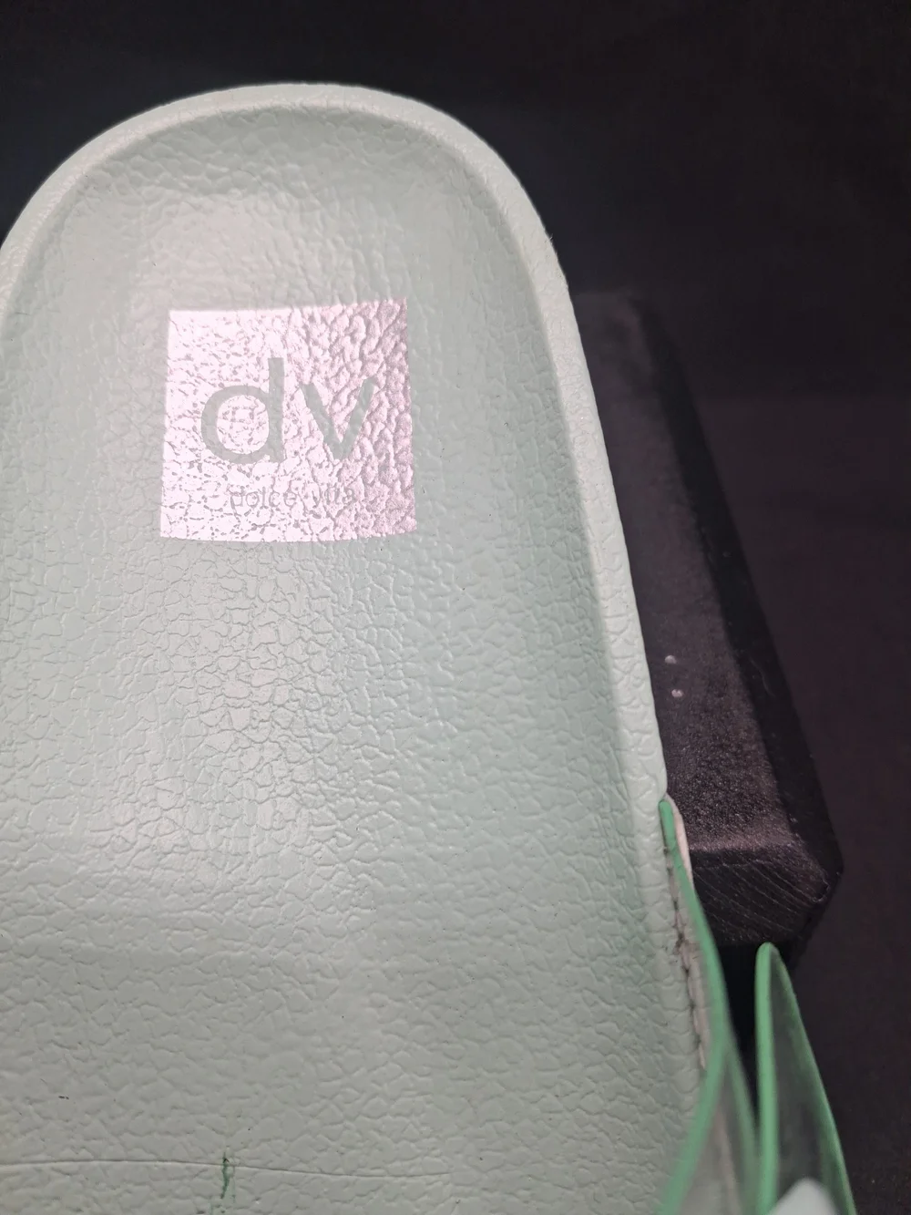 Dolce Vita Mint Green Clear Double Buckle Espadrille Slides